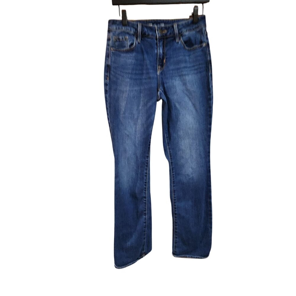 Old Navy Womens Mid-Rise Kicker Boot-Cut Jeans Size 4 Blue Denim